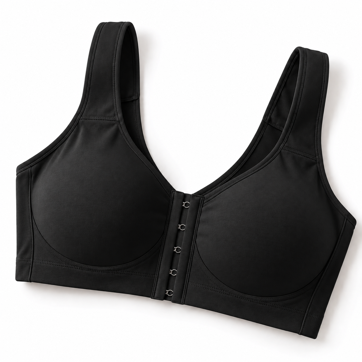 EasyReach front-closure wire-free bra in Black