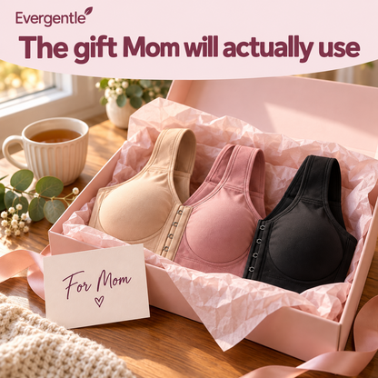 Gift box with three front-closure bras for Mom