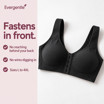 Evergentle EasyReach front-closure wire-free bra, fastens in front